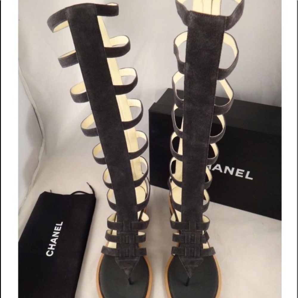 Authentic Chanel sandal boots
